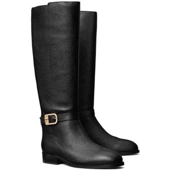 Tory Burch Shoes - Tory Burch Brooke‎ Buckle Tall Riding Boots Black Size 7.5 NWOB